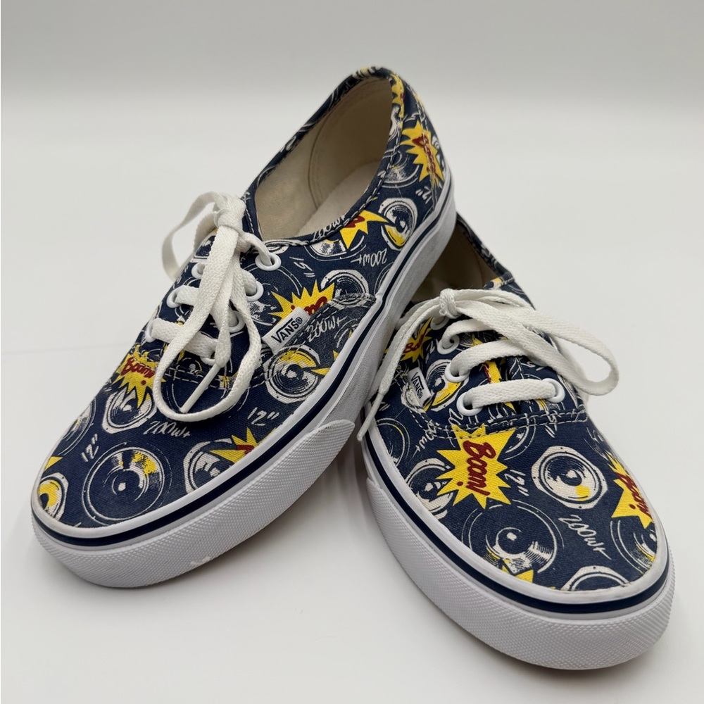 Vans Blue Women’s Sz 6 Men’s 4.5 Sneakers Skate Shoes Boom City Bass Speaker